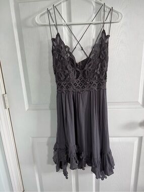 FP One Free People Adela Dress Medium Bralette Top Lace Gauze Boho Festival